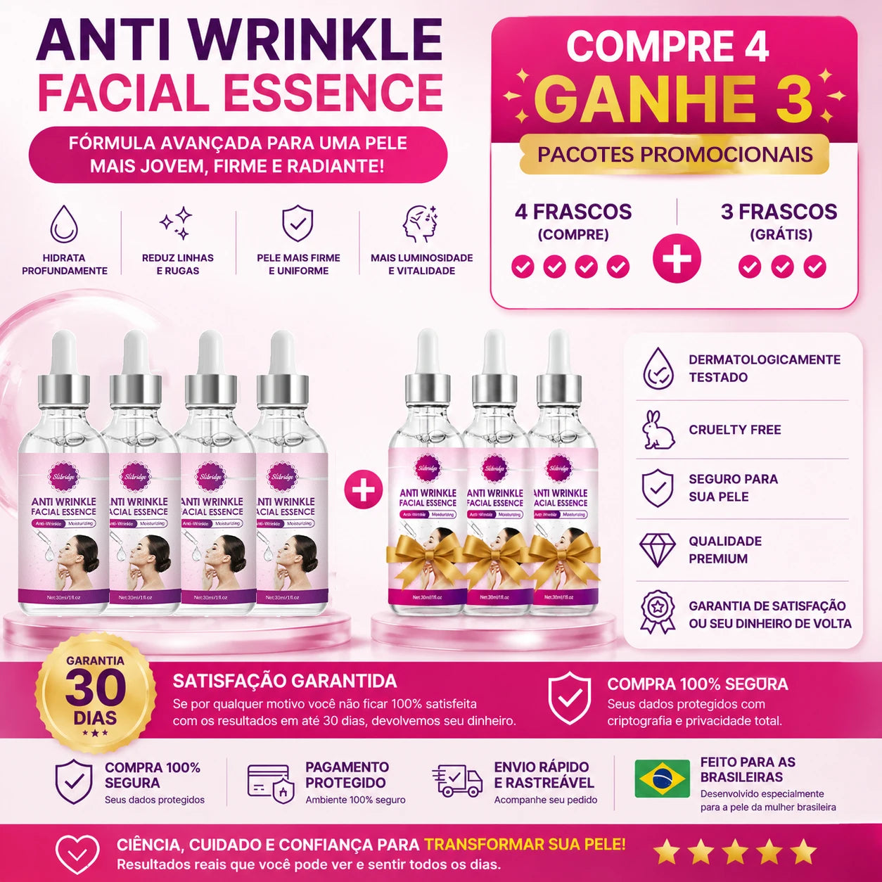 Plumping Anti-Aging Facial Serum, Hyaluronic Acid & Collagen Blend, Reduces Wrinkles, Lifts Skin for Long-Lasting Youth Oasis Select Buy 4 get 3 free