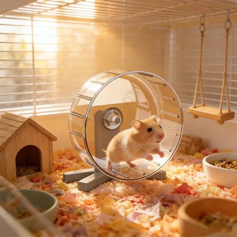 Hamster Exercise Wheel with Stand Large Running Wheel for Syrian Hamsters & Gerbils Pet Toy Cage Accessory Oasis Select