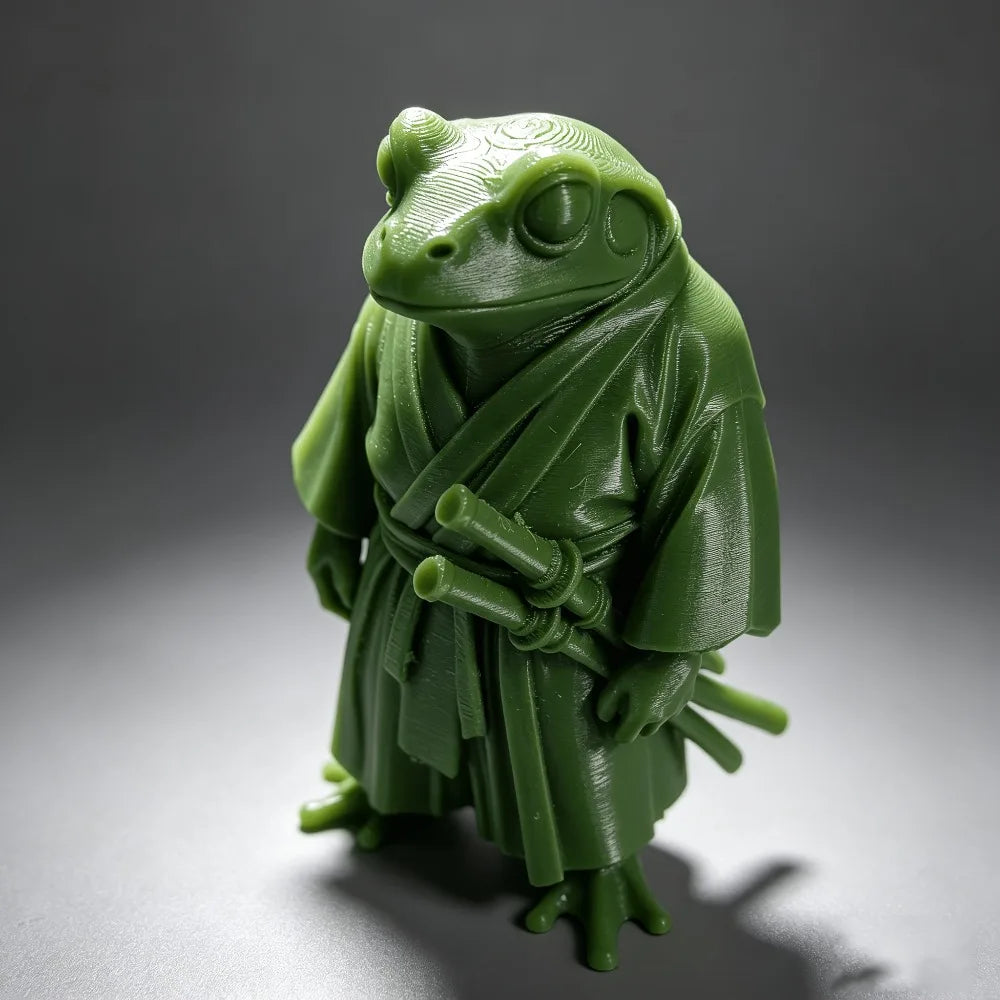 Samurai Frog Warrior Statue Decoration Unique Cool Desktop Decoration Home Desktop Display Creative Festival Party Mini Figurine Oasis Select