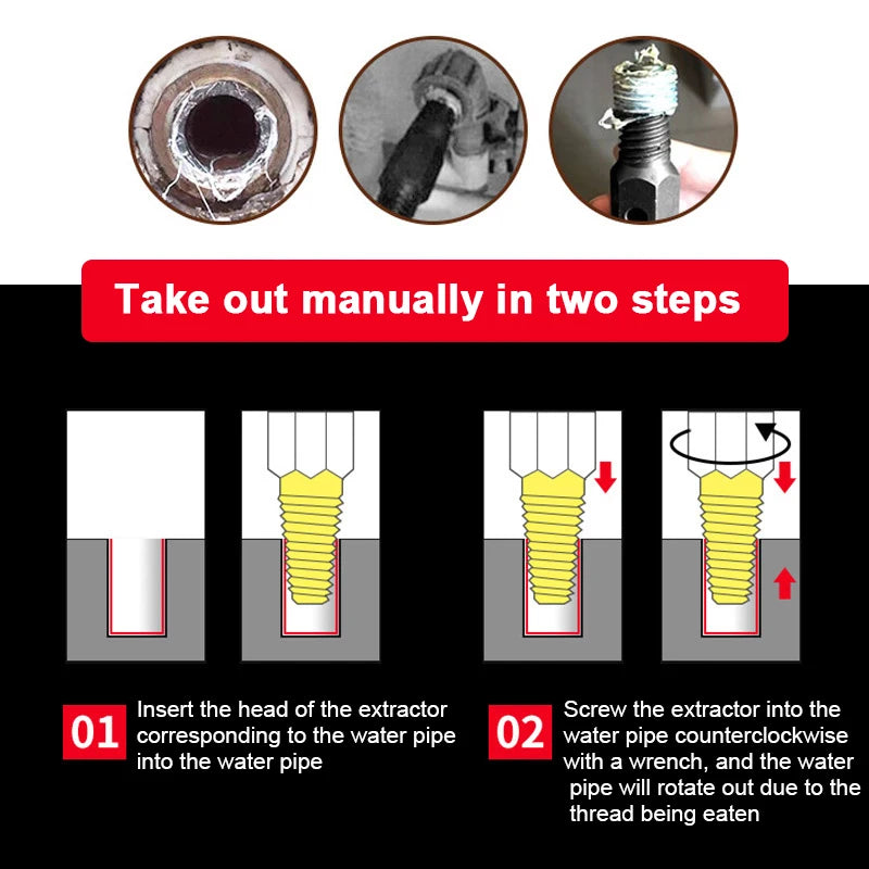 Double-Head Broken Screw Extractor – Pipe & Faucet Bolt Remover Screw Extractor Set Oasis Select