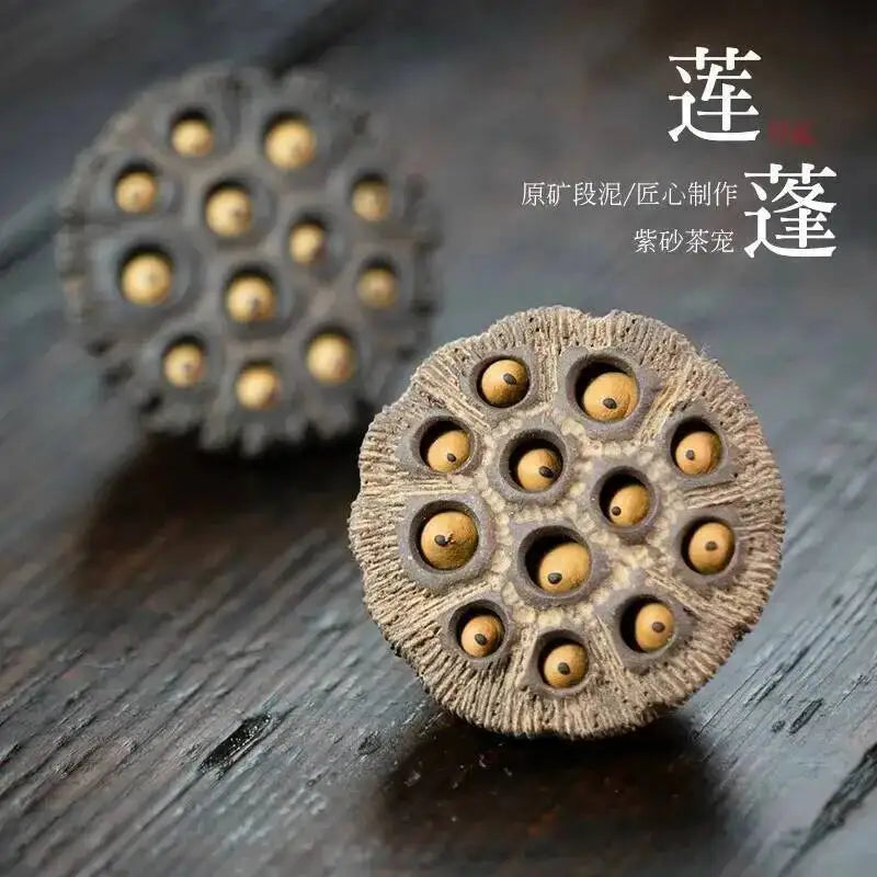 Yixing Zisha Tea Pet Lotus Pod Ornament Old Lotus Seed Sculpture Craft Tea Set Tea Ceremony Ceramic Accessories Miscellaneous Oasis Select