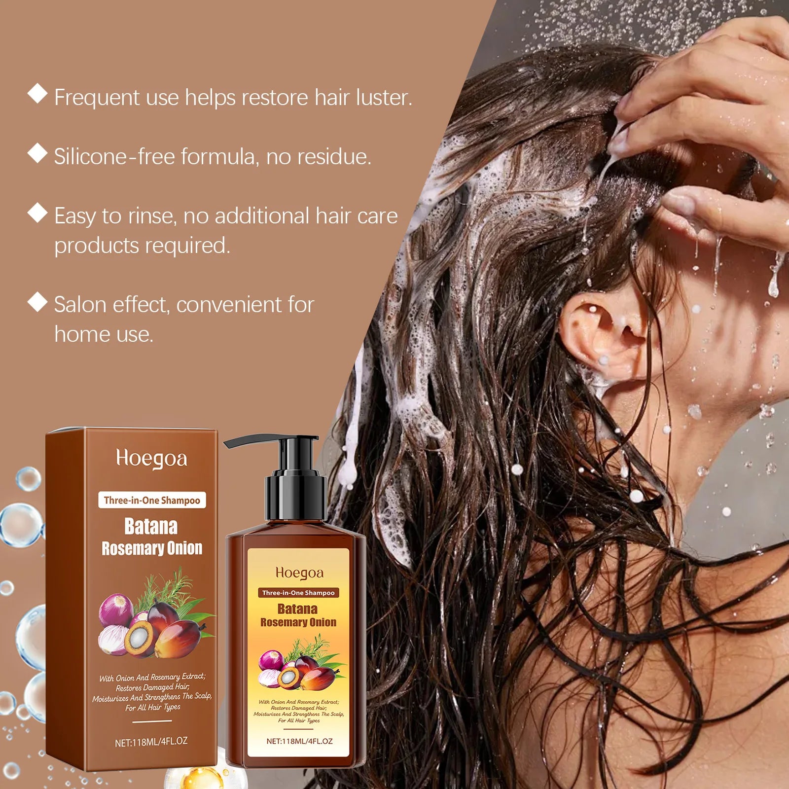 3in1 Batana Rosemary Shampoo Hair Growth Anti Loss Soothing Scalp Deep Cleansing Strengthen Hair Root Repair Nourishing Shampoo Oasis Select