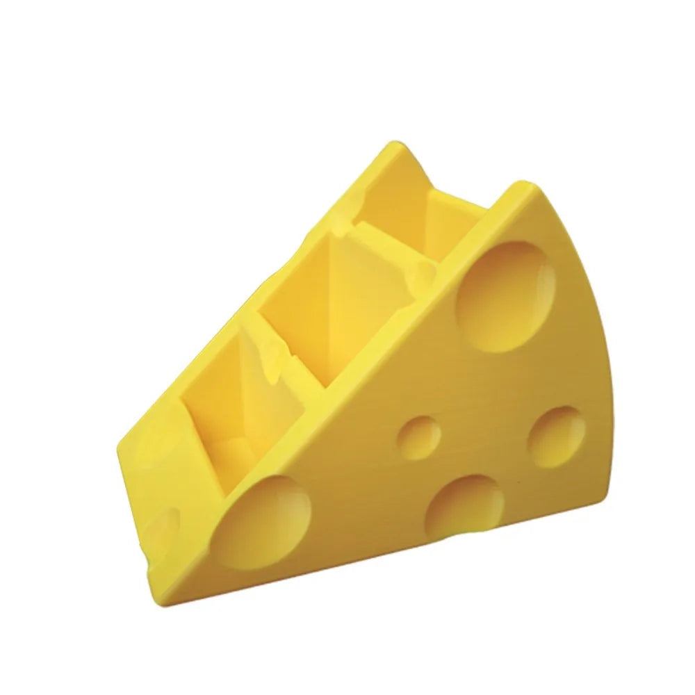 Cute Cheese 3-Grid Desktop Storage Box | Remote & Brush Holder