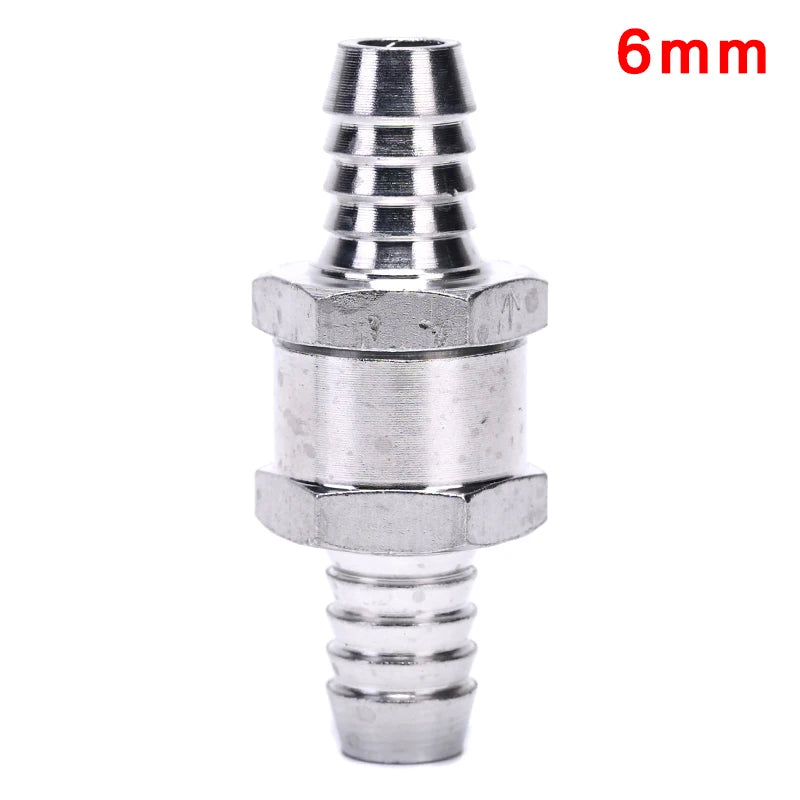 One Way 6/8/10/12mm 4 Size Aluminium Alloy Fuel Non Return Check Valve One Way Fit Carburettor Oasis Select 6mm