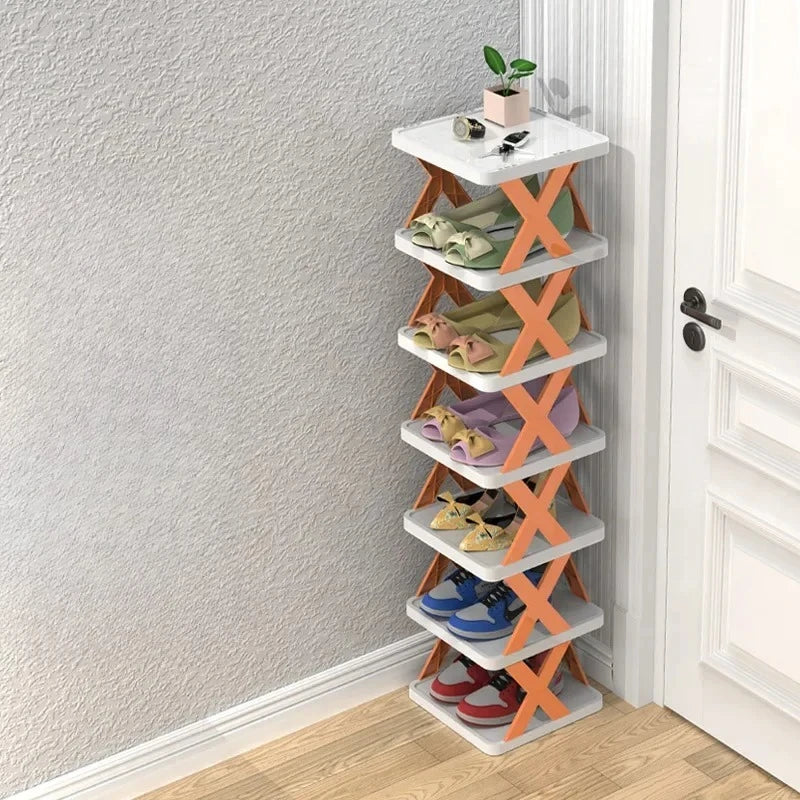 Household Economy Simple Shoe Rack Multi-layer Space Saving Free Installation of Dustproof Folding Plastic Shoe Storage Rack Oasis Select
