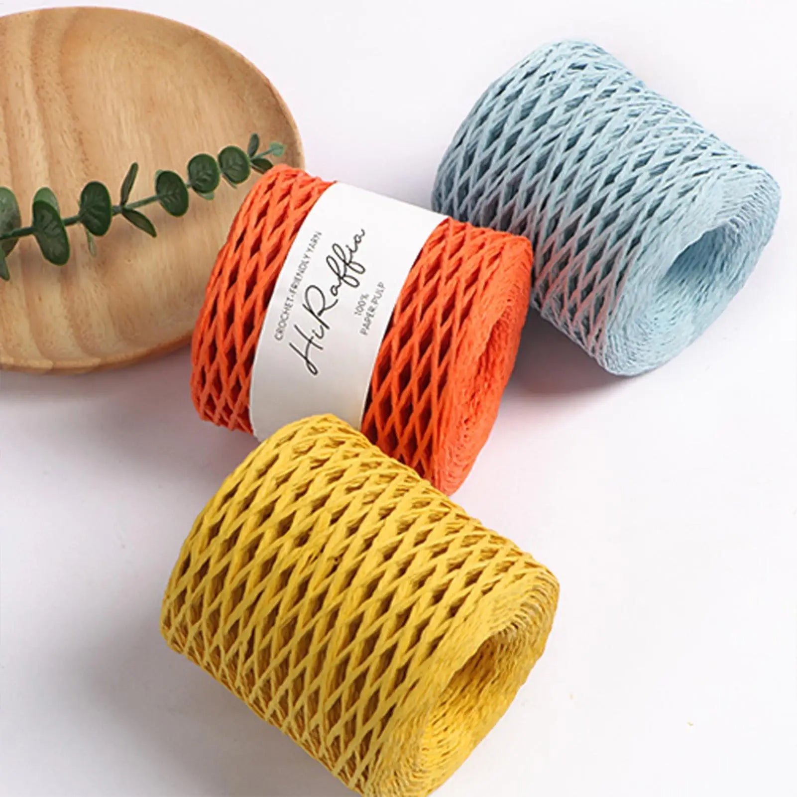 150m Natural Raffia Straw Yarn For Knitting Crocheting Paper Threads DIY Handmade Summer Sunhat Beach Bag Oasis Select
