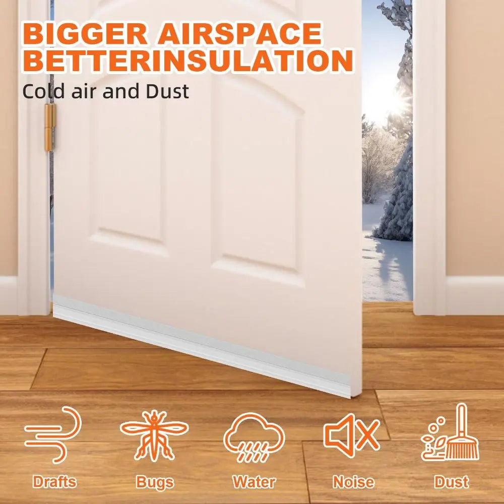 New 100cm Door Draft Stopper Self-adhesive Soundproof Draught Excluder Insect Prevention Transparent Weather Stripping Bedroom Oasis Select