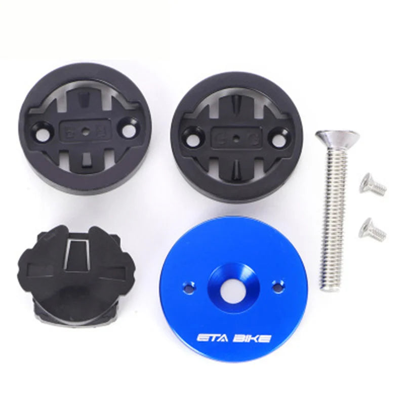 Cycling GPS Mount Bracket MTB Road Bike Bicycle Computer Holder Stem Top Cap for Garmin/viGPSPORT/Blackbird/Cat Eye/Bryton Oasis Select Blue