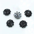 5pcs Flower Claw Rhinestone Button 22mm Black Glass Beads Decorative Trim Stones Glitter Crystal Clothes Sewing Buttons Oasis Select Black