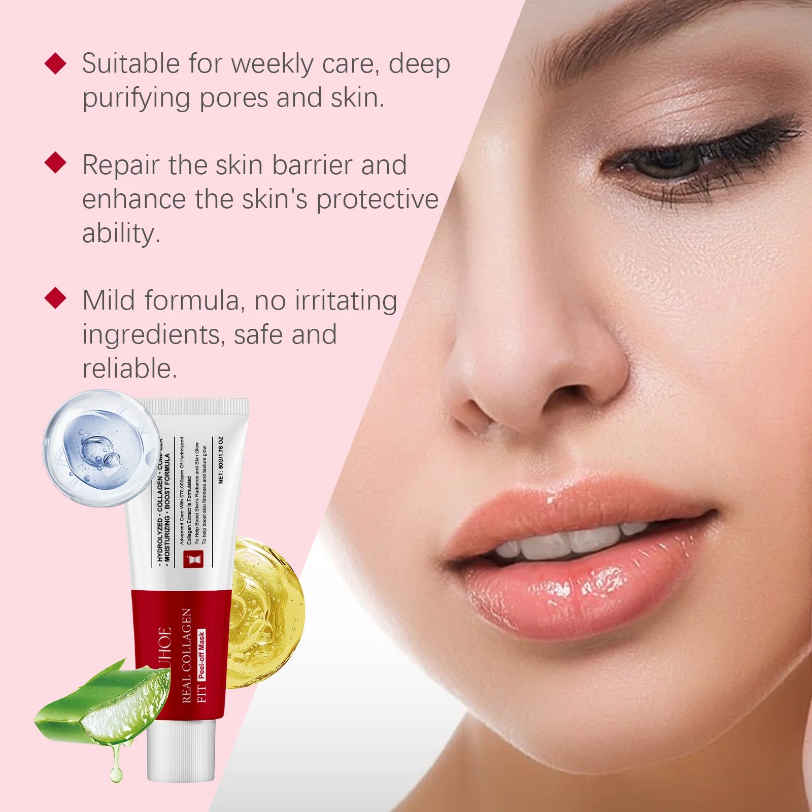 Collagen Face Mask Peel off Deep Cleansing Remove Dirt Reduce Fine Lines Oil-Control Moisturizing Facial Mask Brighten Skin Care Oasis Select