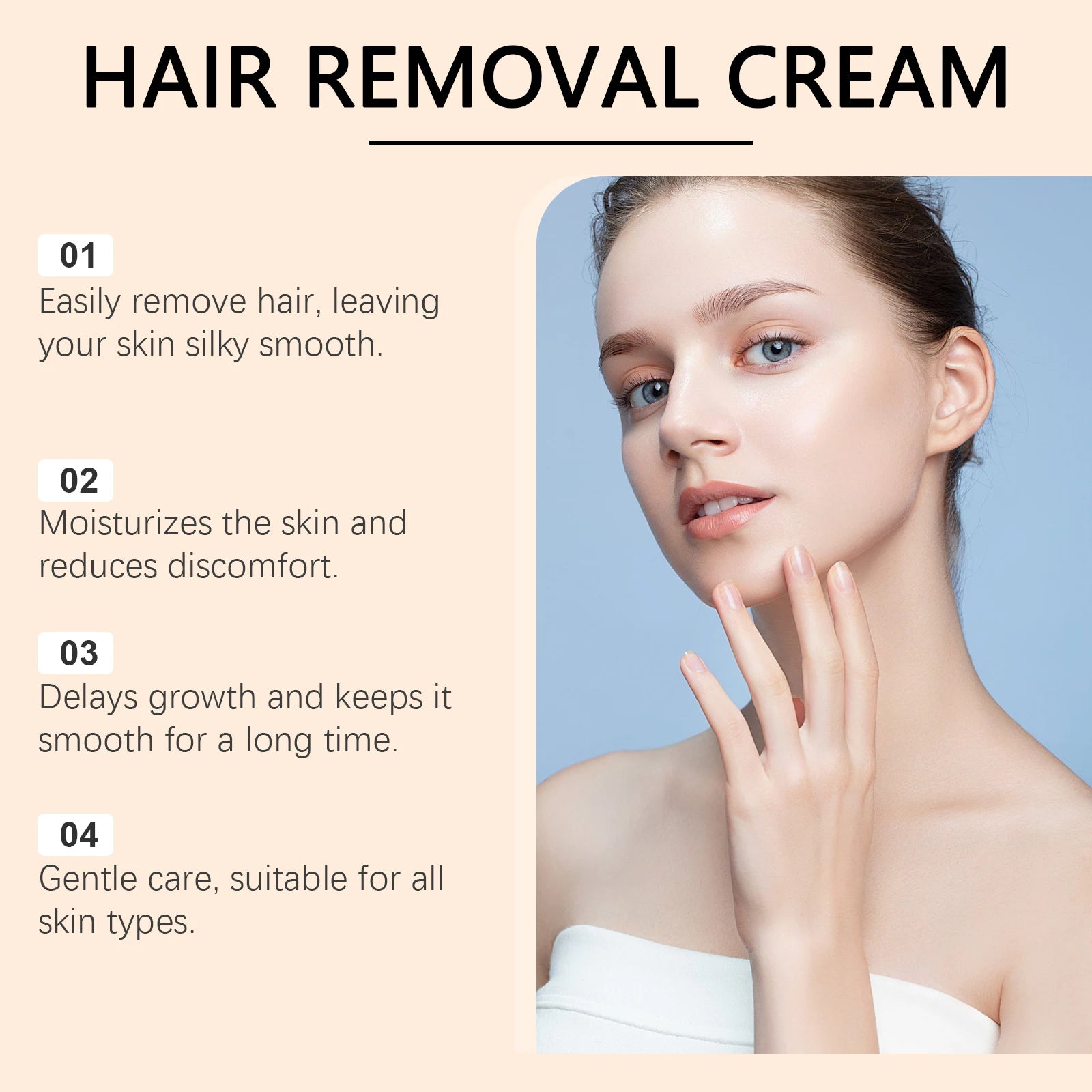 Painless Hair Removal Cream – Face, Body & Underarms Depilatory Cream Oasis Select