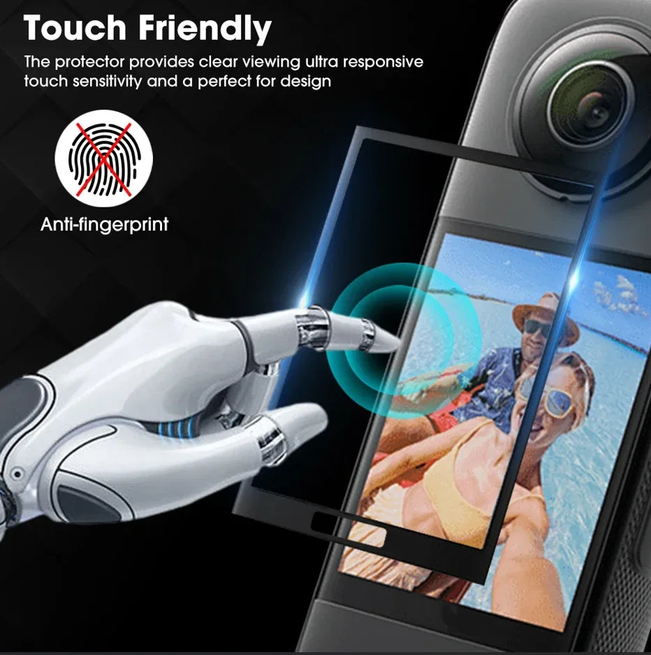 Insta360 X4/X5 Screen Protector – 9H 3D Curved Tempered Film
