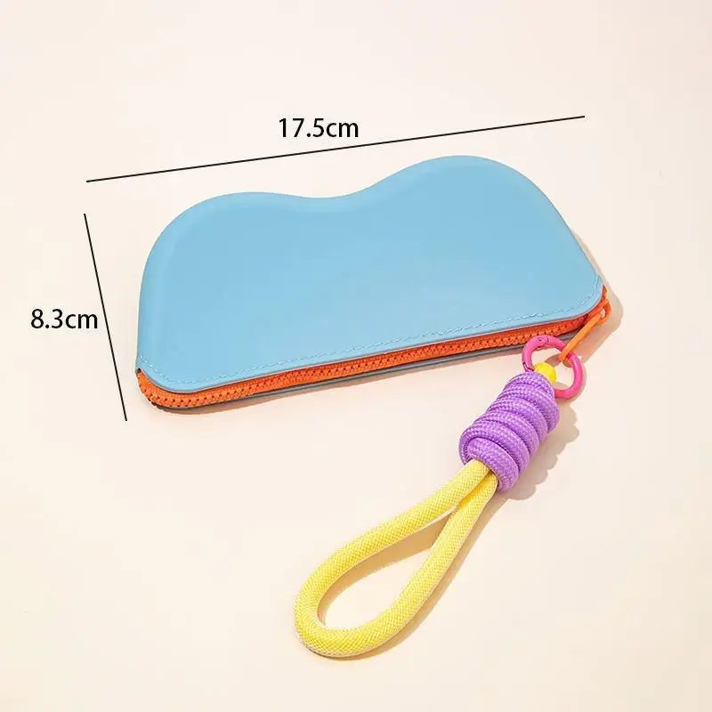 Silicone Zipper Glasses Bag Sunglasses Storage Protective Cover Hanging Bag Coin Purses For Women Girls Waterproof Glasses Box Oasis Select A2