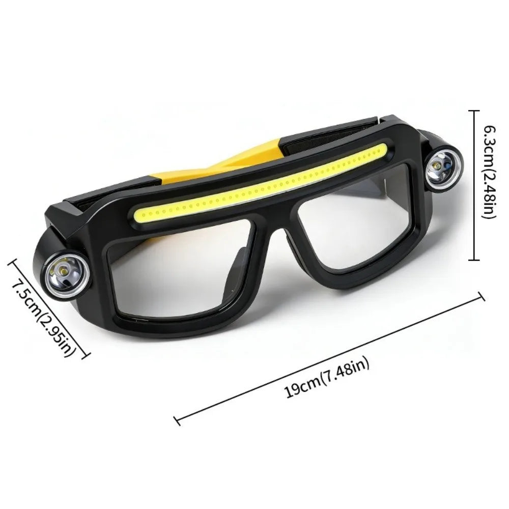 5-Mode LED Headlamp Glasses | Waterproof Outdoor Cycling Light