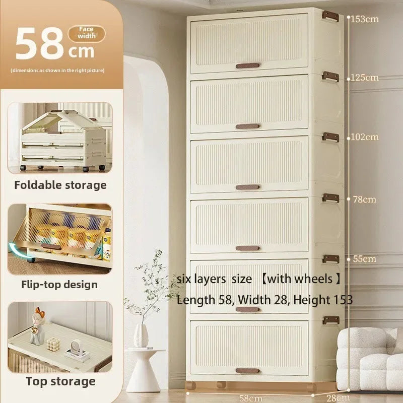 Multi-functional Simple Folding Storage Cabinet Plastic Multi-layer