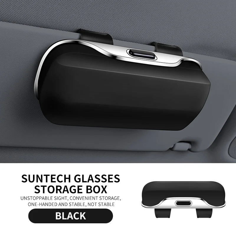 Car Sun Visor Sunglasses Holder & Eyeglass Case | Press Button
