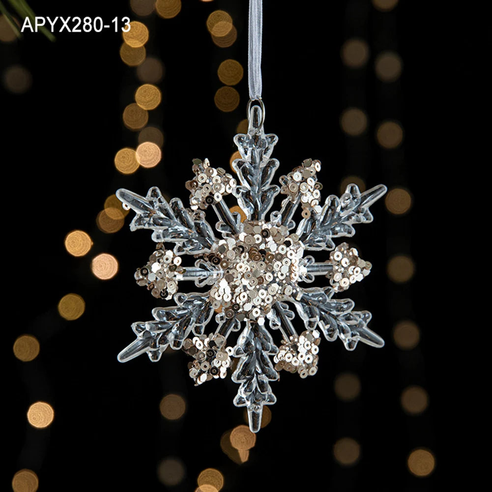 Crystal Acrylic Snowflake Christmas Ornaments – Transparent