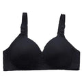 Comfortable Bra Breathable Adjustable Brassiere Thin Section Without Steel Ring Bra Large Breasts Appear Small Gathering Bra Oasis Select Black 46