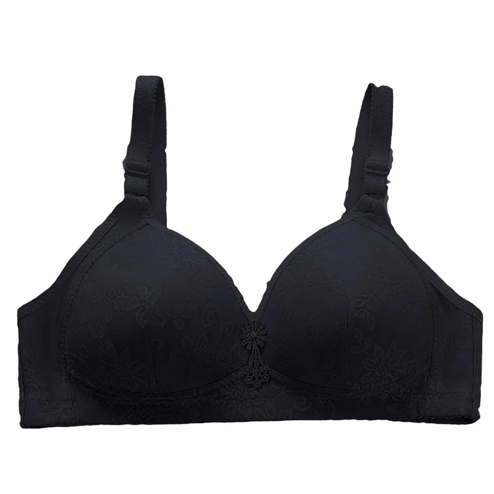 Comfortable Bra Breathable Adjustable Brassiere Thin Section Without Steel Ring Bra Large Breasts Appear Small Gathering Bra Oasis Select Black 46