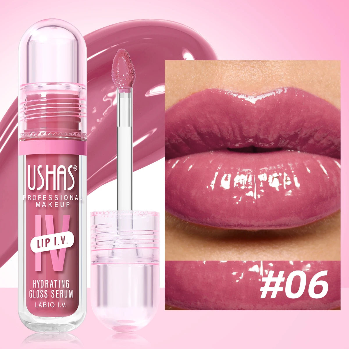 USHAS Hydrating Lip Gloss – Mirror Finish & Long-Lasting Color