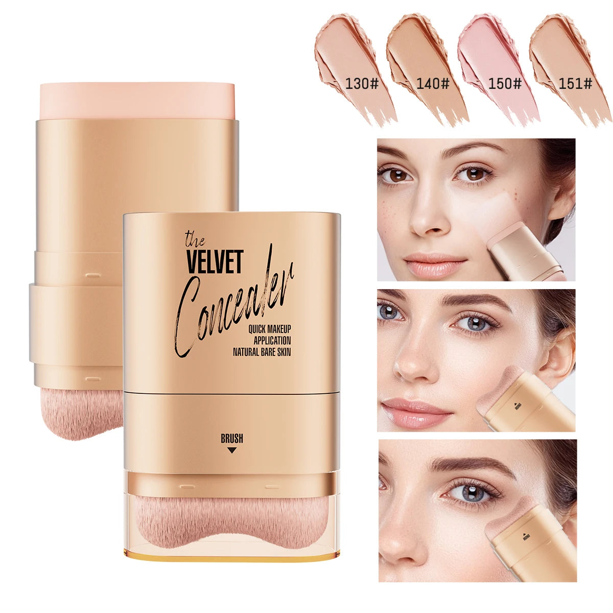 Hello Kiss Hydrating Foundation with Brush – Dewy, Natural Finish