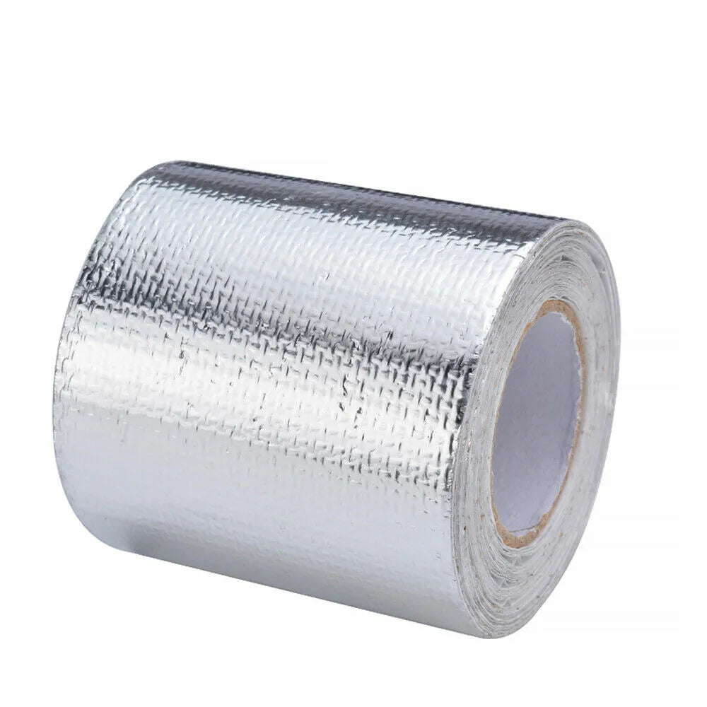 Reflective Self Adhesive Tape Gold/Sliver High Temperature Heat Insulation Shield Wrap Tape Bandage 50mm x 5M Roll Universal Oasis Select Sliver