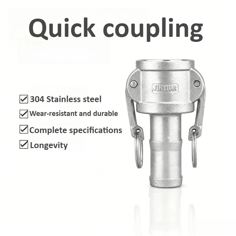 C-type Quick Connector 304 Stainless Steel DN15 20 25 32 40 50 Lever Type Leather Tube Quick Female End Soft Quick Plug Oasis Select