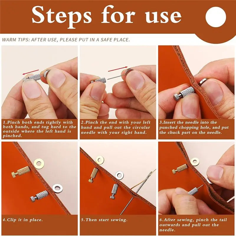 LIKE WISH 20Pcs Suture Positioning Needles,2 Size Leather Hand Sewing Position, Leathercraft Located Needles, Locking Pins Silve Oasis Select