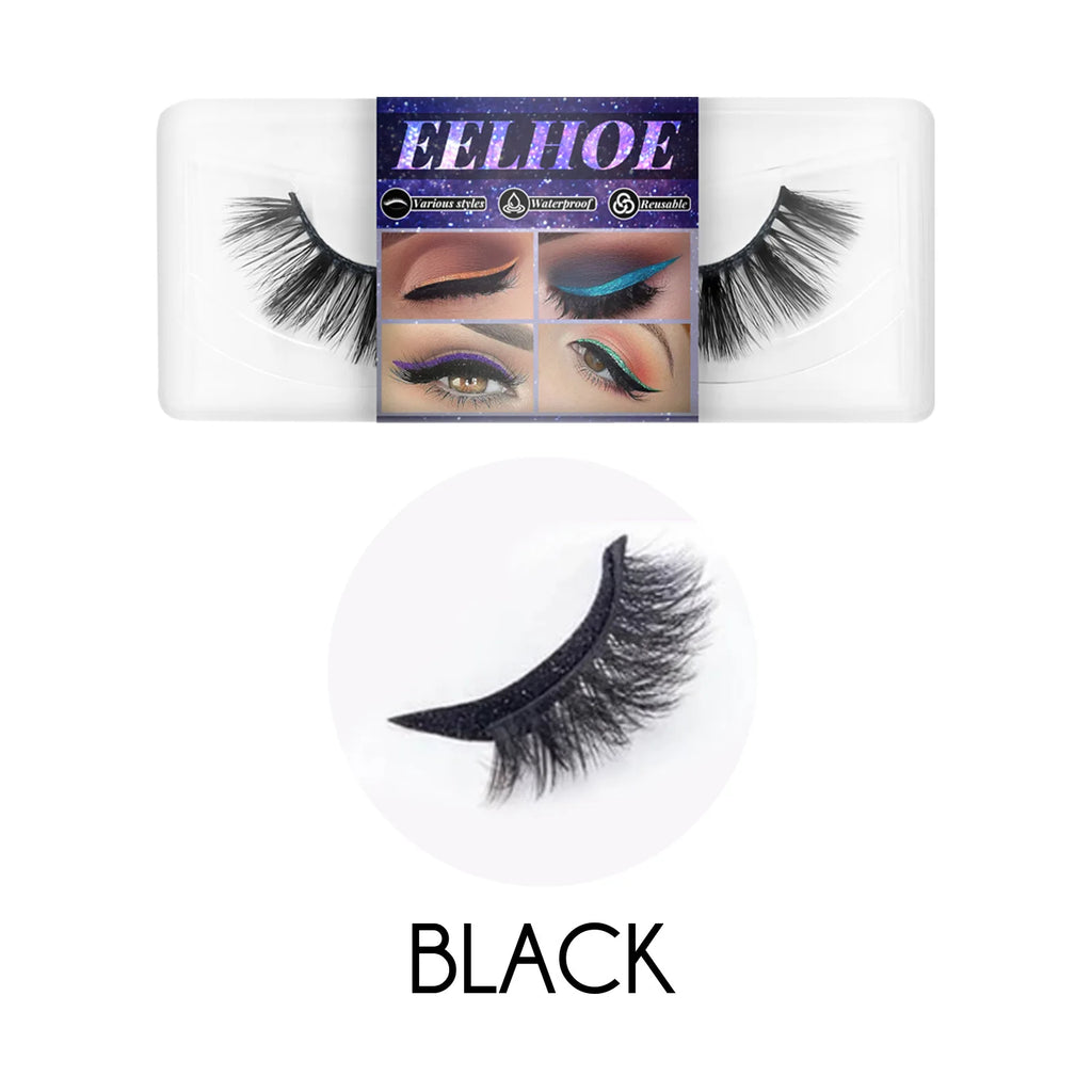 7color Glue-Free Faux Mink 3D Self-Adhesive Eyeliner Lash Stickers Waterproof Sweatproof False Eyelashes Stickers Eye Makeup Oasis Select 02