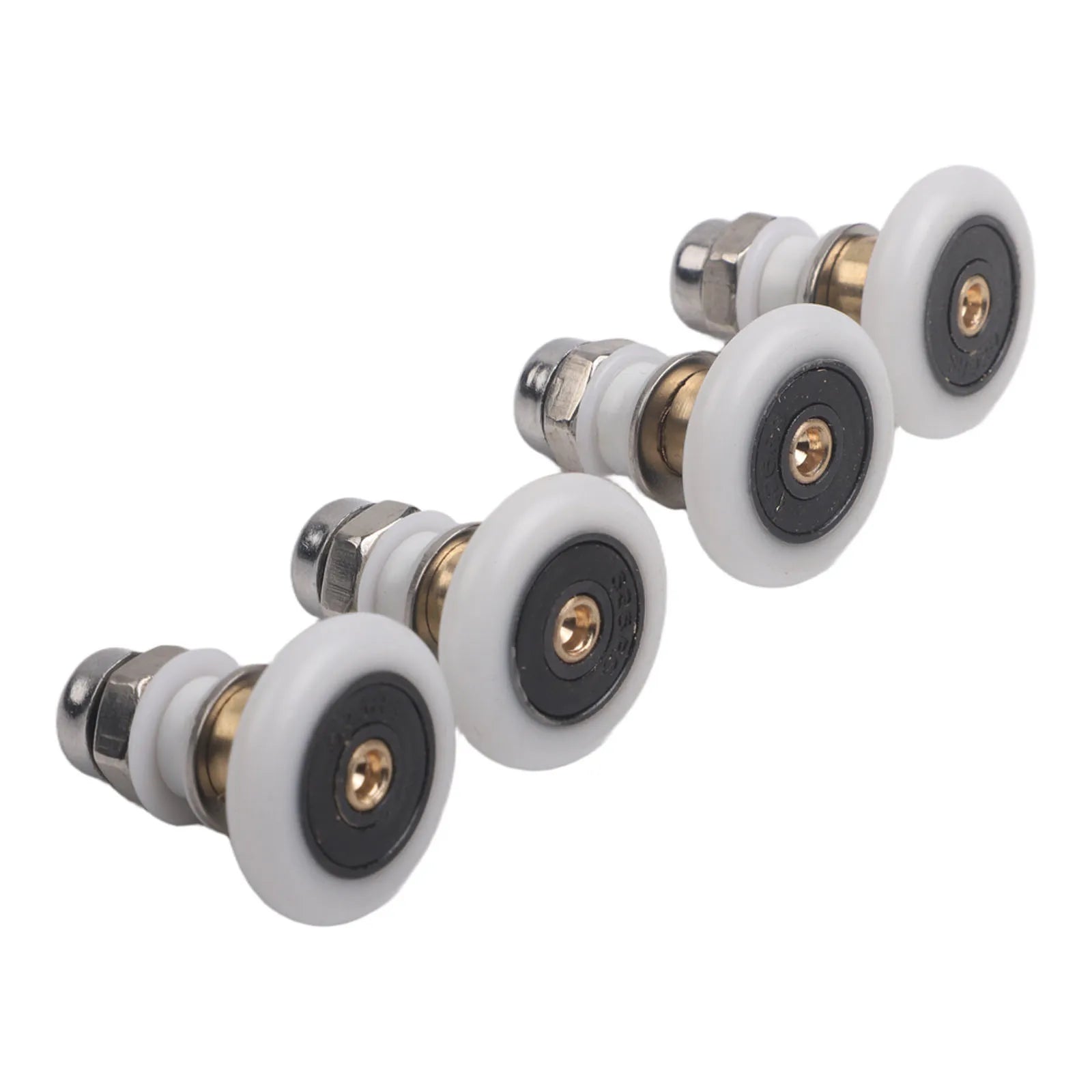 4 Replacement Partial Shower Door Rollers with Brass Center and For Runner Wheels for Sliding Shower Door Applications Oasis Select