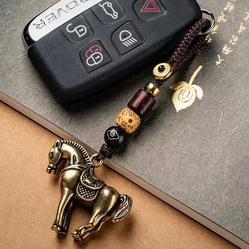 2026 Chinese Zodiac Horse Copper Feng Shui Lucky Pendant Keychain Pendant Keychain Charm Oasis Select
