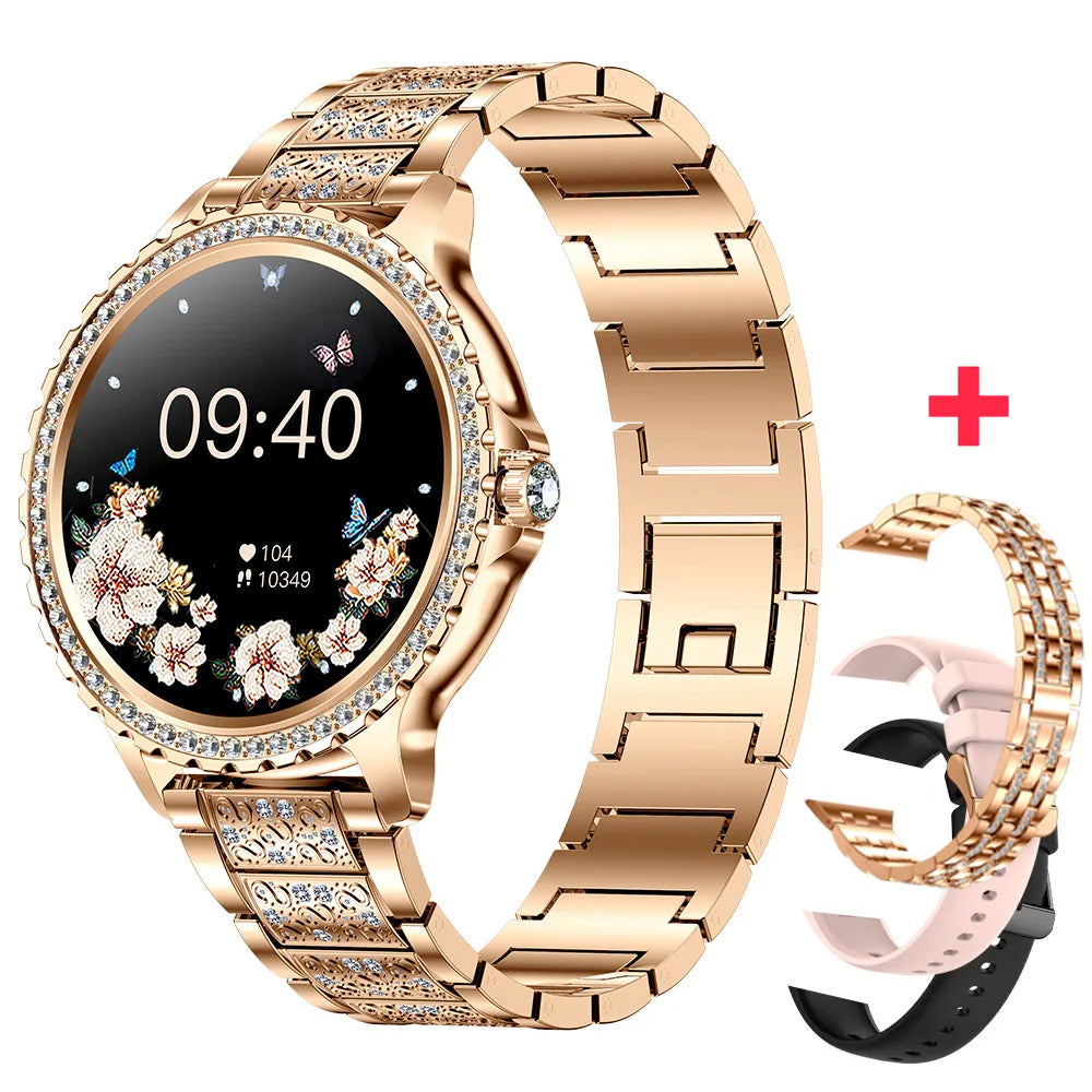 Blue Tooth Call Woman Smart Watches Lady Sports Fitness Bracelet Waterproof Body Temperature Smartwatch For Android IOS Oasis Select GD3MCU A 3