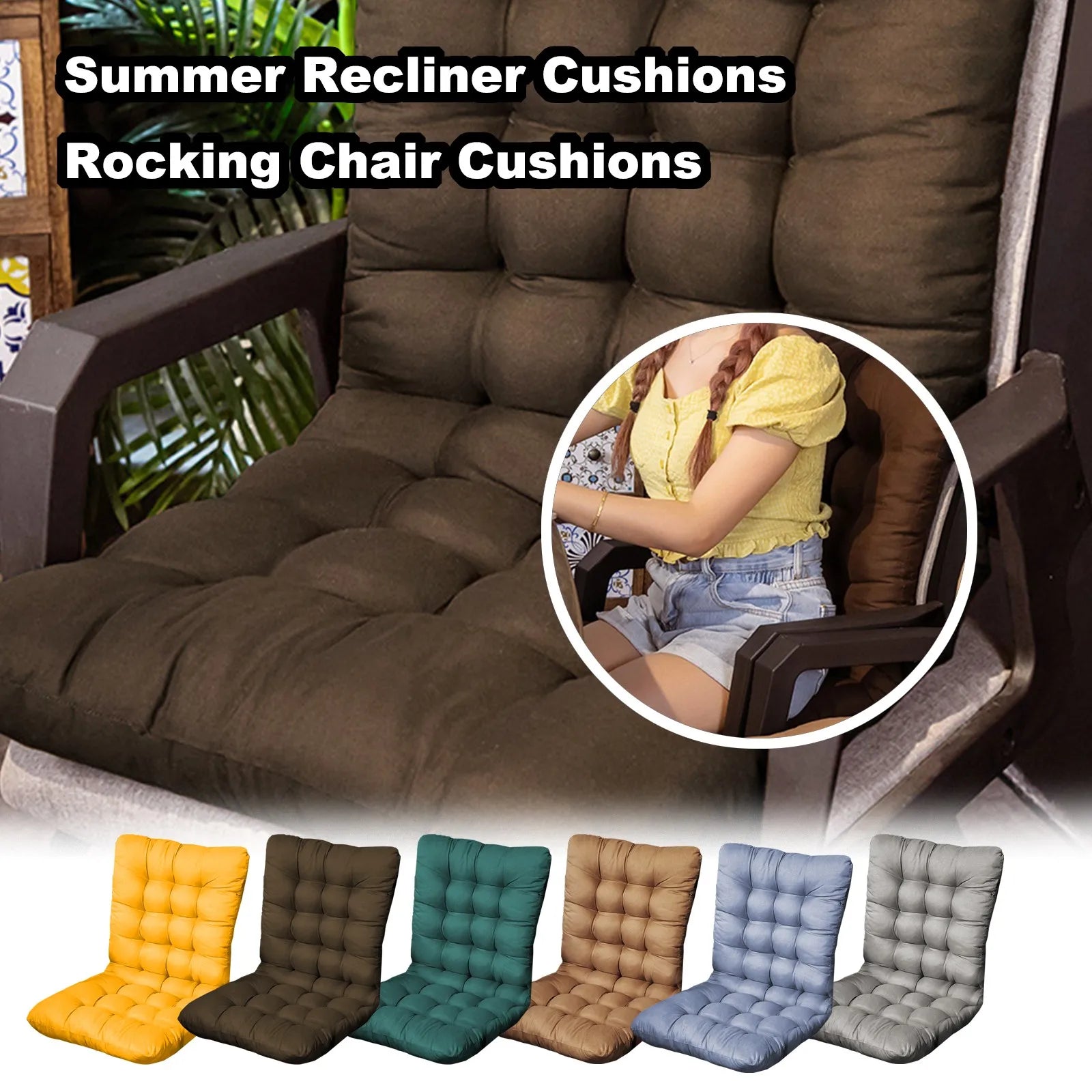 Winter Desk Chair Cushion with Back Support Thickened Good Elasticity And Softness Keep Warm Office Chair Seat Cushion Rocking Oasis Select