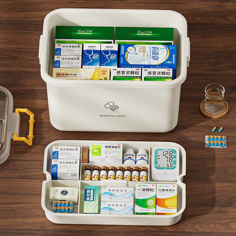 Large Portable Medicine Organizer Box Multifunctional First Aid Storage with Dividers for Pills/Drugs Household Medical Kit Oasis Select