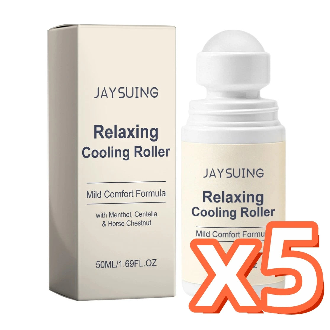 Centella Asiatica Cooling Roll-On Serum Calm Skin Reduce Puffiness & Skin Fatigue Fast-Absorbing Soothing Daily Skin Care Roller Oasis Select 50ml Boxed x 5