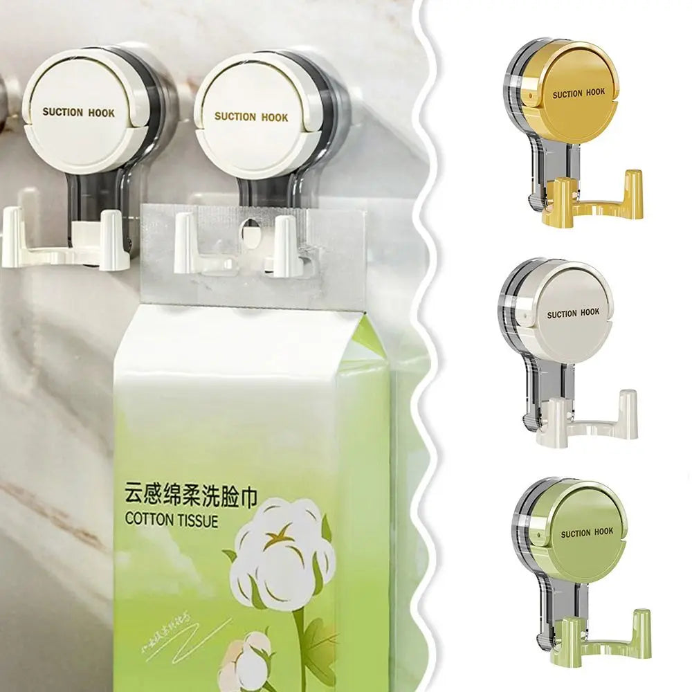 Self-adhesive Suction Cup Double Head Hooks Removable Wall Mounted Keys Clothes Hooks Multifunctional No-Drilling Oasis Select