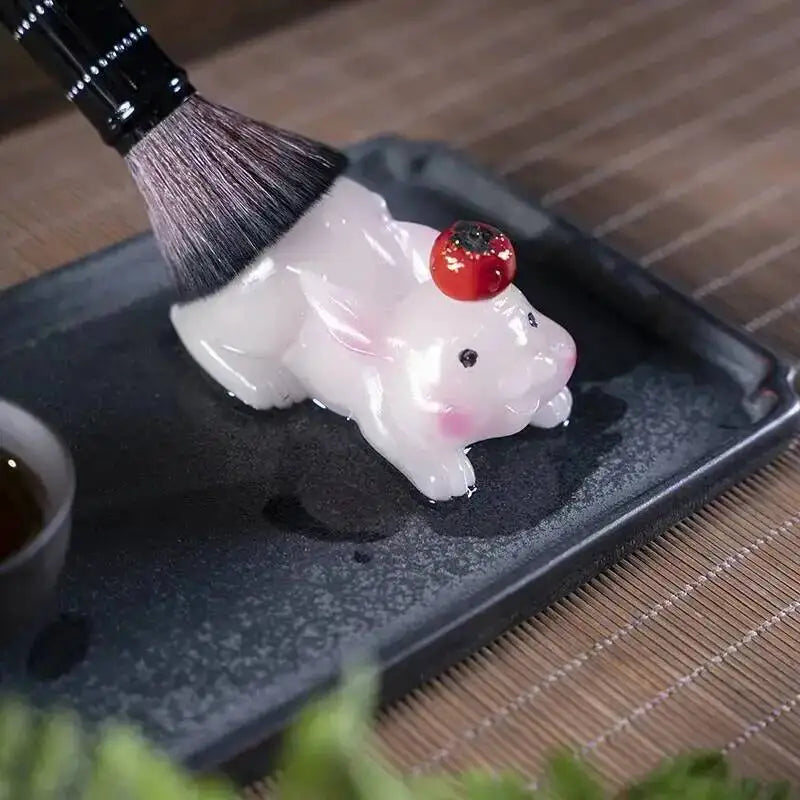Color-changing Jade Rabbit Tea Pet Lucky Mini Gift Accessory Daily Tea play Compact Living Room Ornament Oasis Select