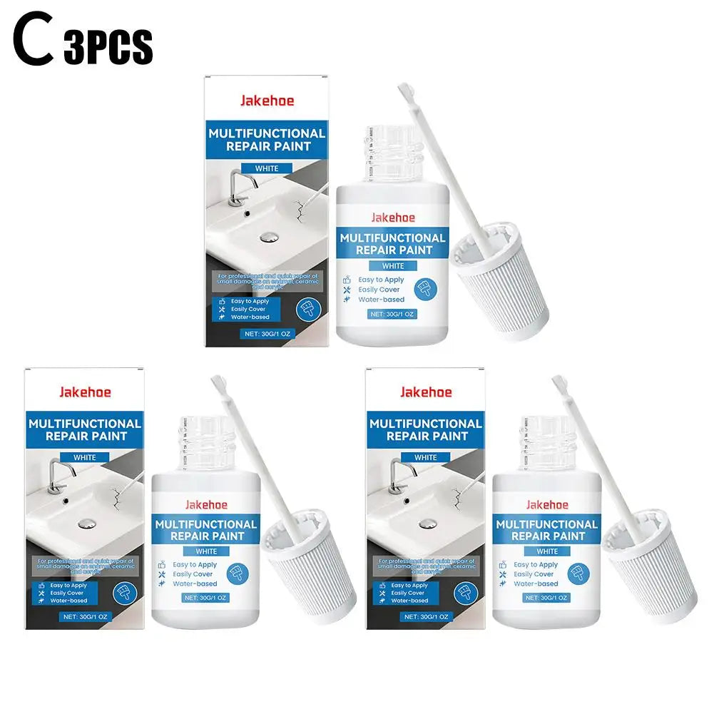 Multi-Purpose Repair Paint - Waterproof for Bathroom Wall Repair Scratch Cover Shine Restoration Easy To Use, Durable Finish Oasis Select 3pcs