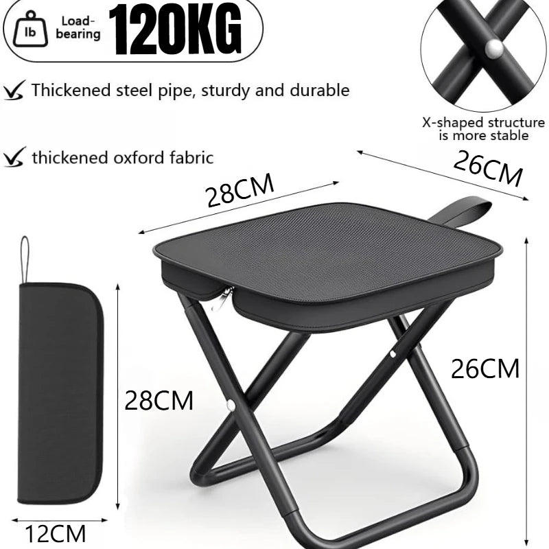 Easy-Store, Versatile Folding Stool & Chair Combo - Lightweight, Portable Design for Camping, Hiking, BBQs - Durable Oxford Clot