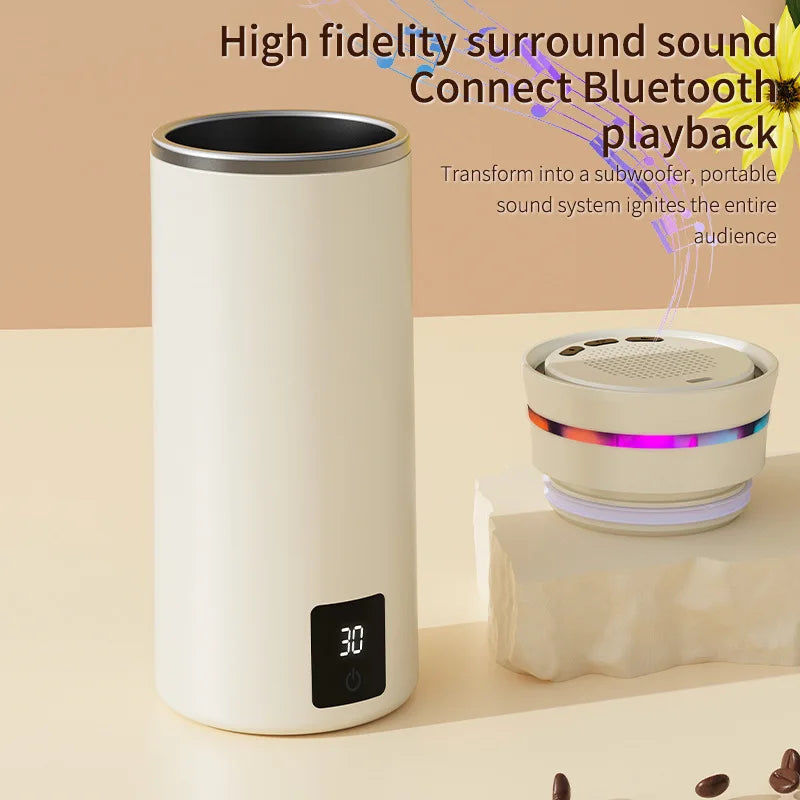 Automatic mixing electric temperature measurement, magnetic music Bluetooth portable coffee milk cup shaker cup tumbler Oasis Select