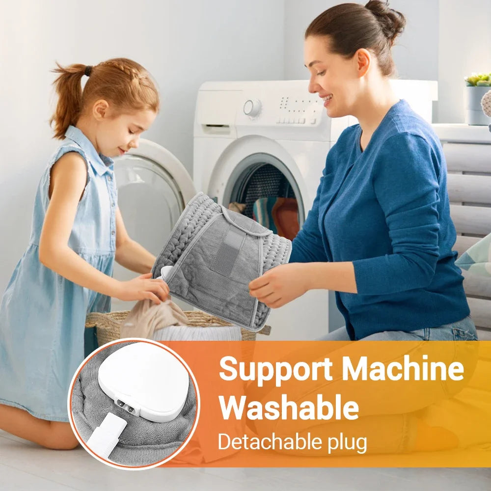 Electric Heating Waist Belt Pad | 9 Levels, Timer, Soft Plush