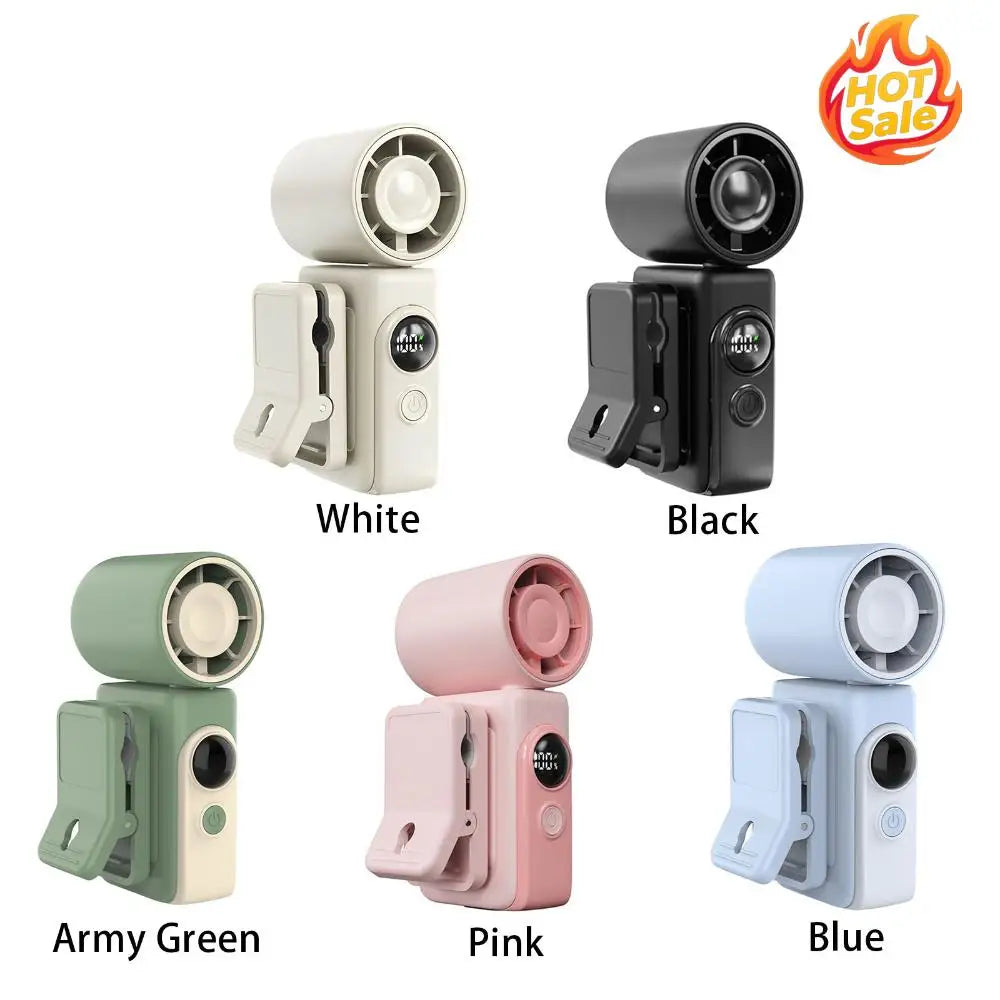 Type-C ABS Clip Cooler Fan with Handheld & LED Display Clamp Cooler Rotatable Fan 2400mAh for Shirt & Waist Travel Accessories Oasis Select