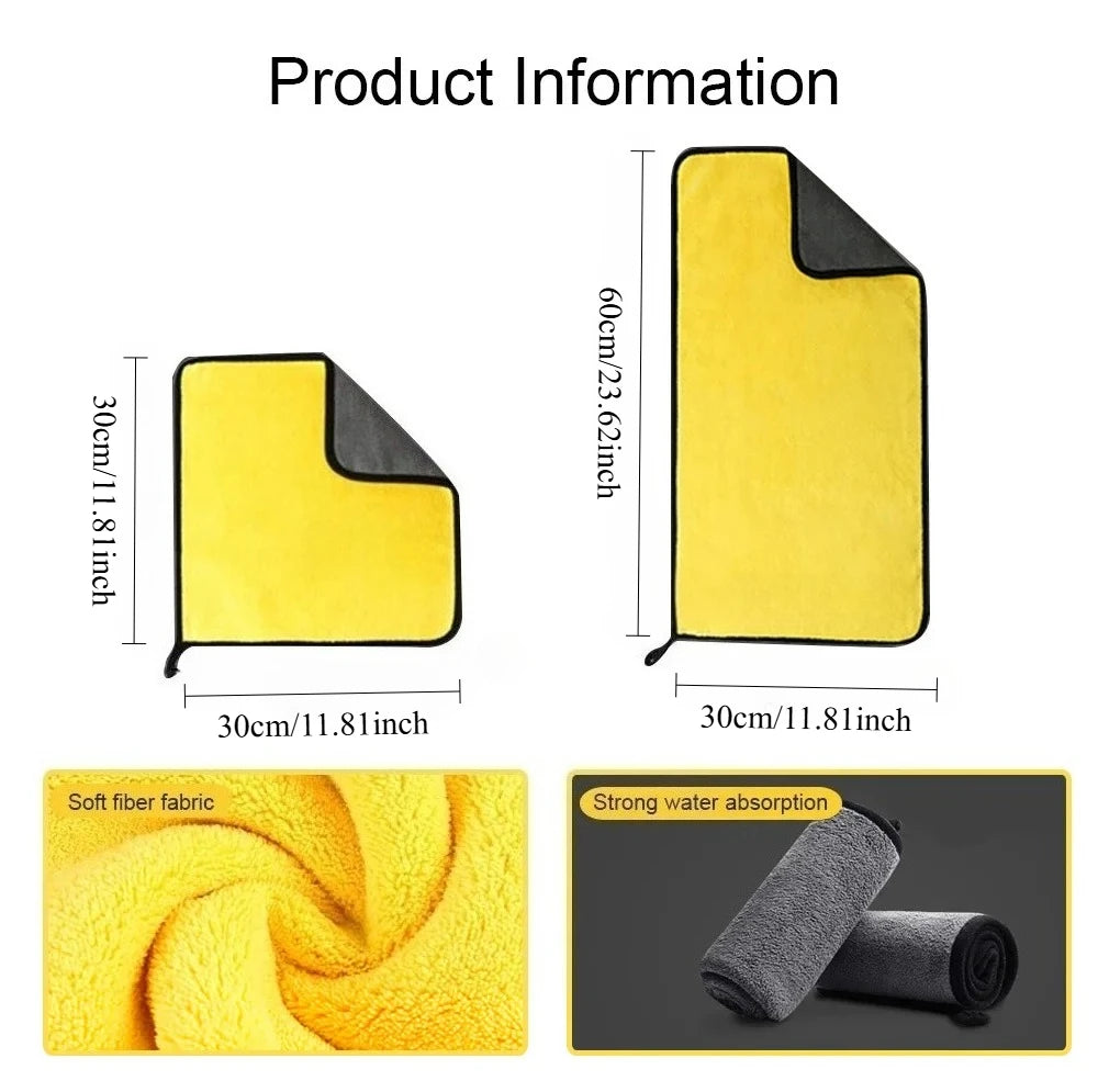 3/5/10Pcs Car Wash Microfiber Towel 30*30CM / 30*60cm Car Cleaning Drying Cloth Care Cloth Car Wash Towel Kitchen Towel Oasis Select
