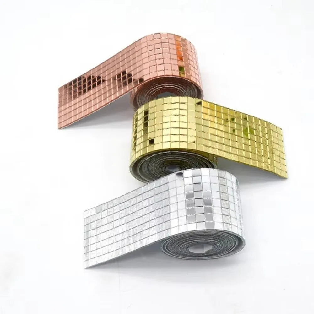 Self-Adhesive Disco Ball Mirror Mosaic Tiles | DIY Wall Craft