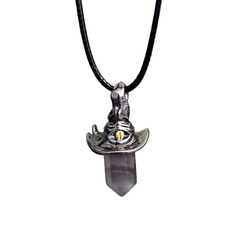 Halloween Crystal Pendant Necklace Single Eye Design Gothic Daily Wear Jewelry Retro Fantasy Charm Accessory For Men Women Oasis Select black