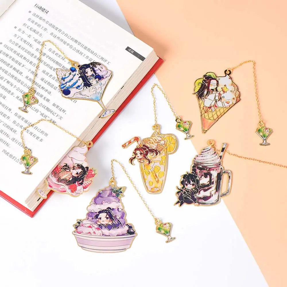 Mo Dao Zu Shi Anime Metal Bookmarks Grandmaster of Demonic Cultivation Cartoon Bookmark Wei Wuxian Lan Wangji Figure Bookmark Oasis Select