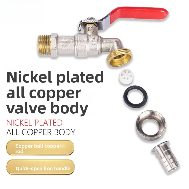 1/2inch Garden Irrigation Brass Faucet IBC Tank Water Tap Single Outlet Valve Replacement Antifreeze Outdoor Balcony Accessories Oasis Select
