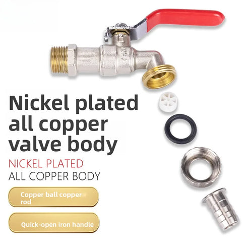 1/2inch Garden Irrigation Brass Faucet IBC Tank Water Tap Single Outlet Valve Replacement Antifreeze Outdoor Balcony Accessories Oasis Select