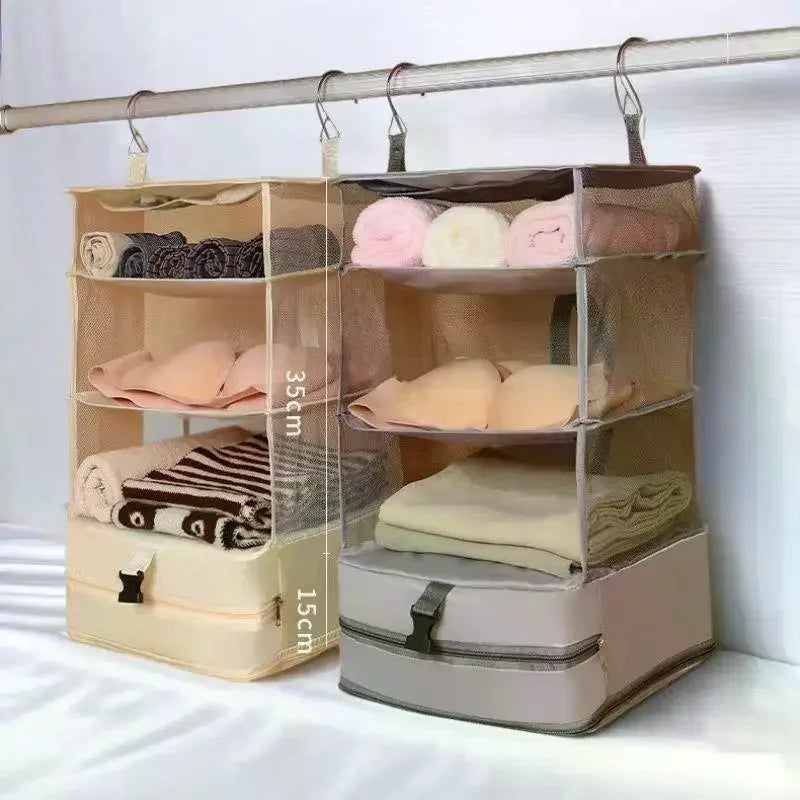 3-Tier Hanging Closet Organizer – Breathable Mesh & Zipper
