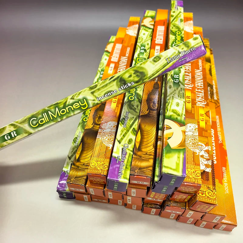 10/25Boxes Incense Sticks Authentic Indian Incense Premium Multiple Flavors Mixed Package Chandan Call Money Meditation Hotsale Oasis Select